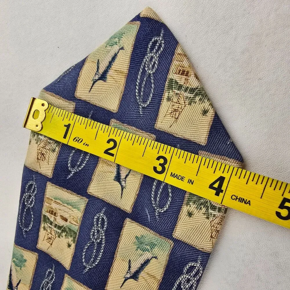 Tommy Bahama Tie Mens Silk Nautical Fishing Marlin Print Necktie Nautical Rope